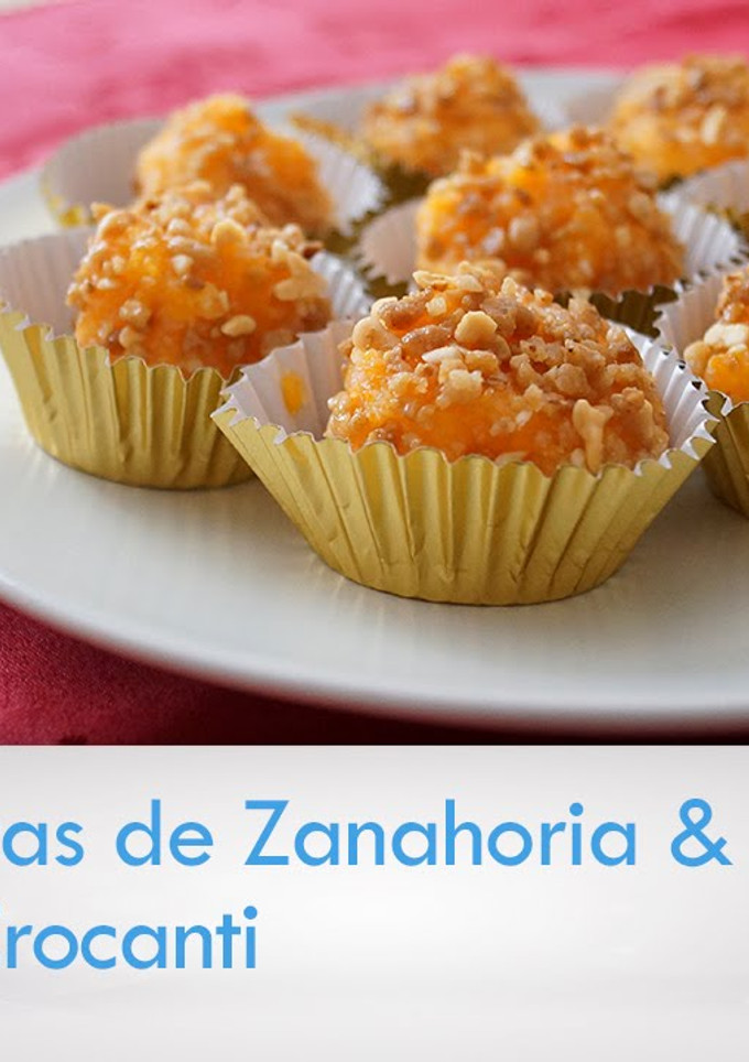 Una foto de Bolitas de zanahoria y coco al crocanti