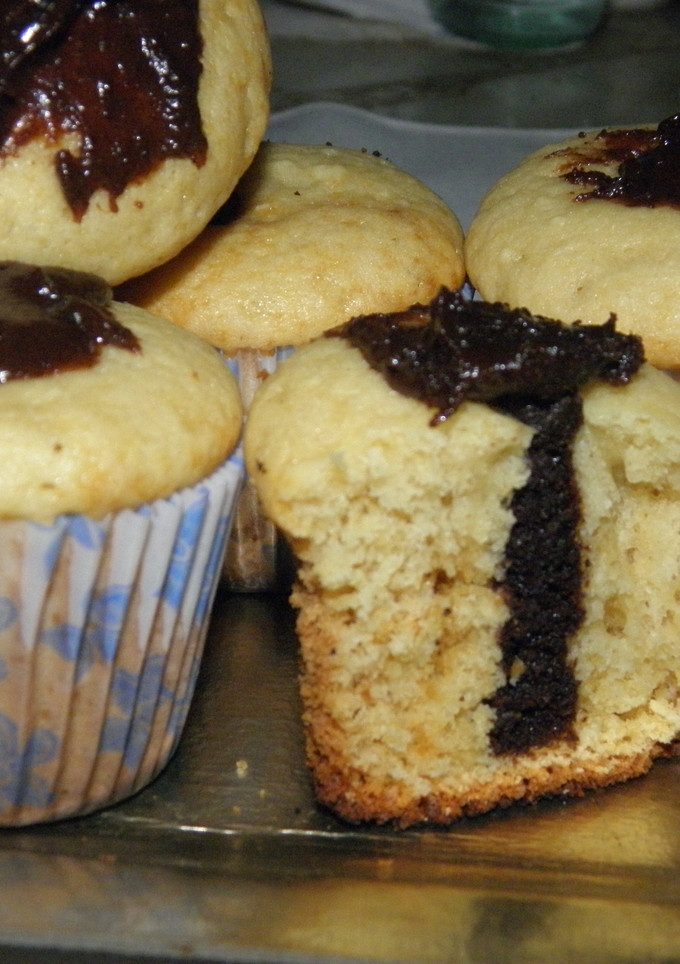 Una foto de Muffins erupción de chocolate