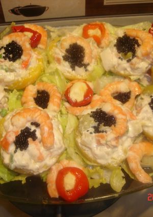 Una foto de Melocotones rellenos de ensaladilla