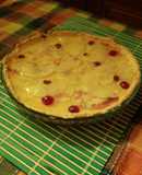 Tarta de jamón, queso y ananá