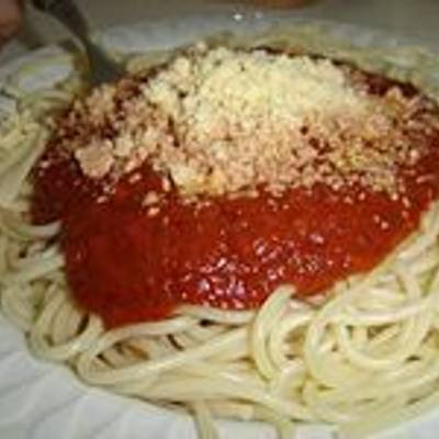 Espagueti con salsa de tomate Receta de mis-recetas- Cookpad
