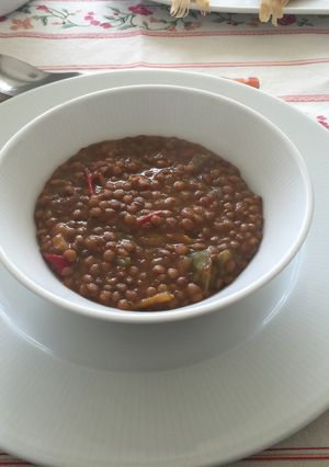 Una foto de Lentejas a mi manera