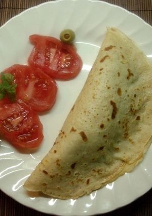 Una foto de Crepes rellenas de espinacas y queso