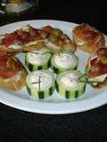 Pepinos rellenos de queso crema