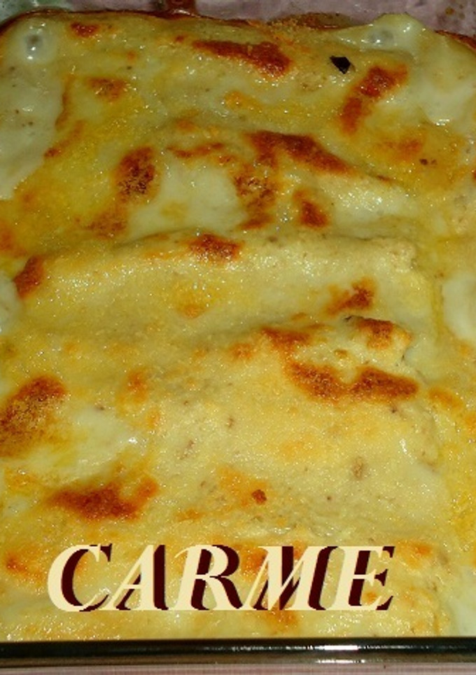 Una foto de Canelones de setas