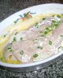 Merluza con verdeo y curry (Microondas)