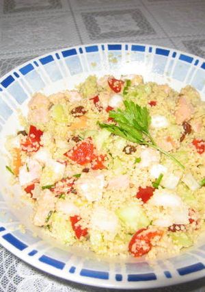 Una foto de Ensalada de cous cous con pechuga de pavo