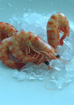 Una foto de Ensalada de langostinos light