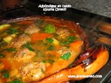 Albóndigas de res en caldo con verduras
