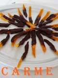 Piel de naranja acaramelada con chocolate