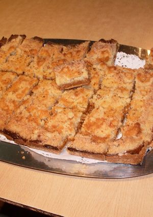 Una foto de Crumble de dulce de leche y coco
