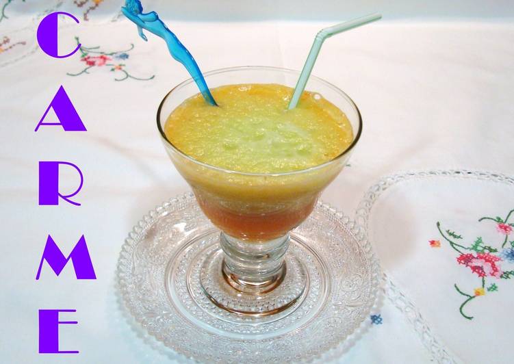 Zumo de zanahoria y naranja con espuma de melón