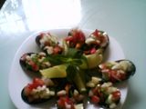 Mejillones con pipirrana