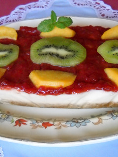 Una foto de Tarta de queso con cuajada