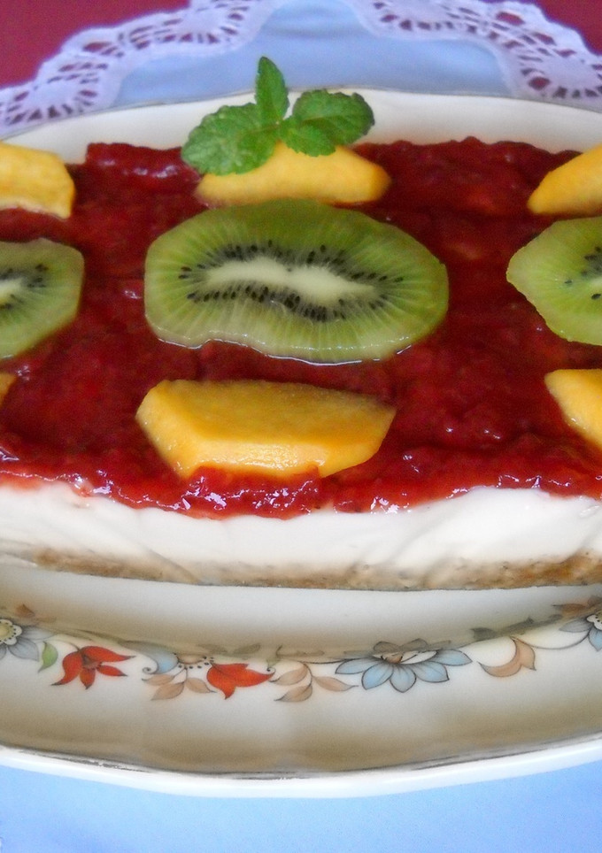 Una foto de Tarta de queso con cuajada