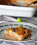 Lasaña de jamón y queso 