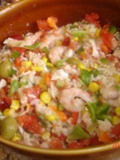 Una foto de Arroz en ensalada con picadillo
