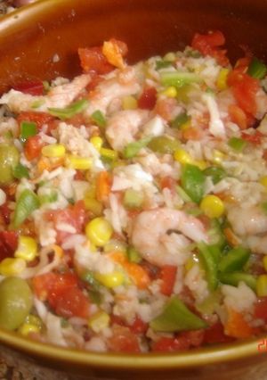 Una foto de Arroz en ensalada con picadillo