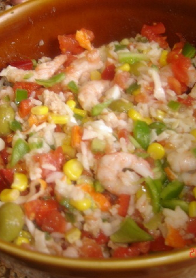 Una foto de Arroz en ensalada con picadillo