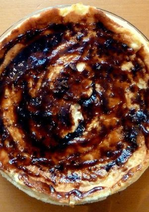 Una foto de Tarta de queso Mascarpone con cobertura de mermelada