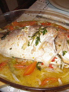 Una foto de Pargo asado al horno