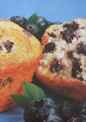 Una foto de Muffins almendrados de arándanos azules