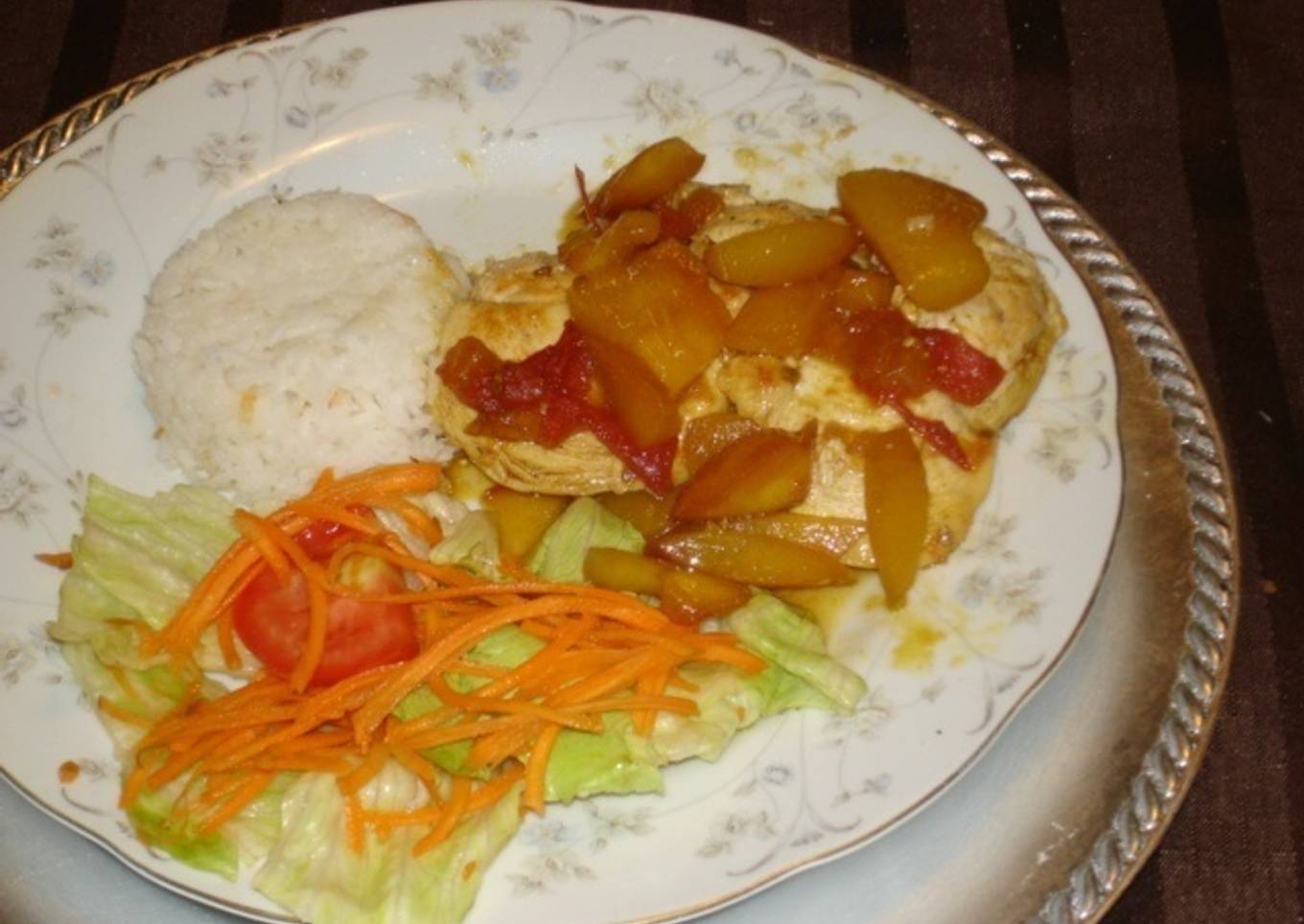 Pechugas de pollo en salsa de nectarina<br />