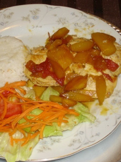 Una foto de Pechugas de pollo en salsa de nectarina