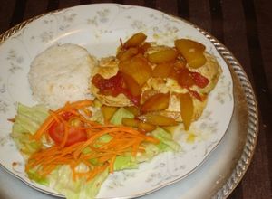 Una foto de Pechugas de pollo en salsa de nectarina