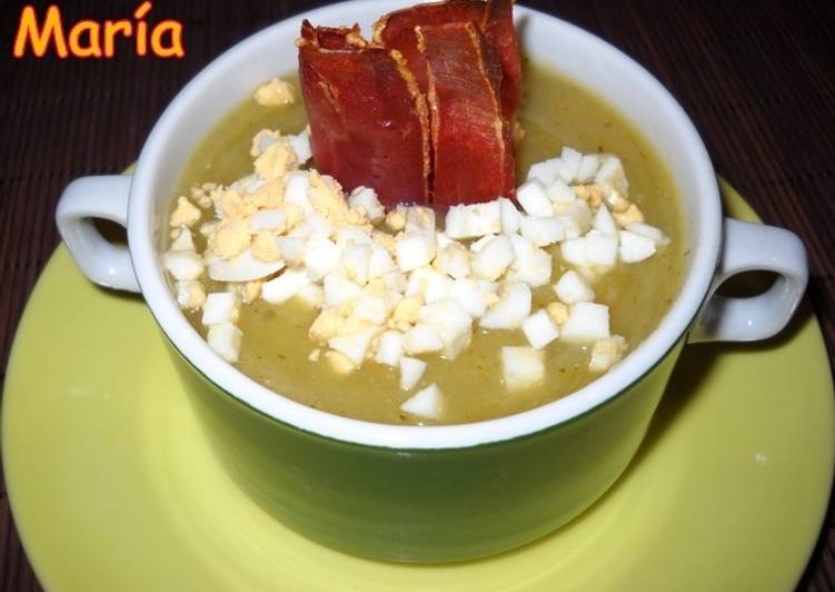 Puré de verduras frío con jamón