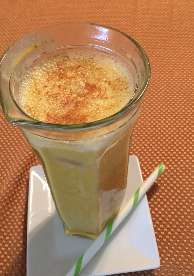 Una foto de Batido de calabaza (auyama) a la almendra