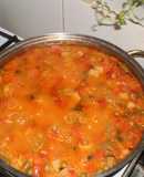 Arroz a la primavera con macedonia de verduras
