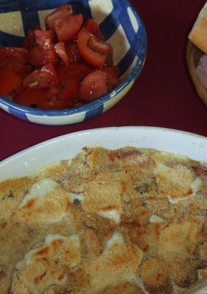 Una foto de Salchichas granjeras gratinadas