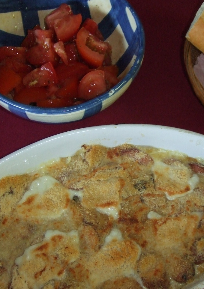 Una foto de Salchichas granjeras gratinadas