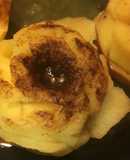 Manzanas asadas con licor Monastique