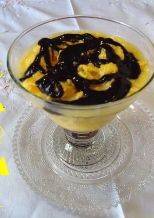Una foto de Sorbete semihelado de naranja y chocolate