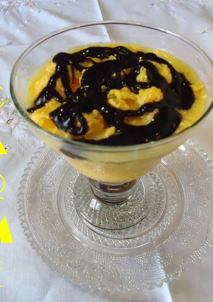 Una foto de Sorbete semihelado de naranja y chocolate