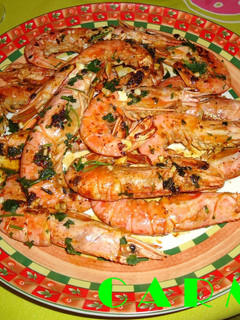 Una foto de Gambas a la plancha con ajo y perejil