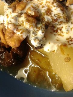 Una foto de Compota de peras, manzanas y ciruelas turcas pasas 