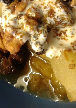 Una foto de Compota de peras, manzanas y ciruelas turcas pasas