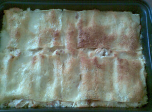 Una foto de Lasagna a la carbonara