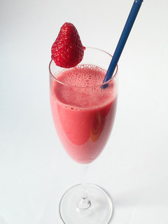 Una foto de Batido de fresas con yogurt