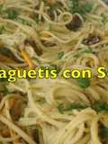 Espaguetis con setas