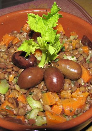Una foto de Ensalada de lentejas al tomillo