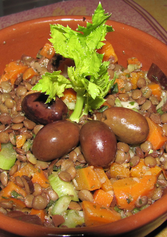 Una foto de Ensalada de lentejas al tomillo