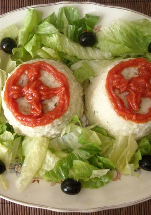 Una foto de Flan de bacalao con gambas