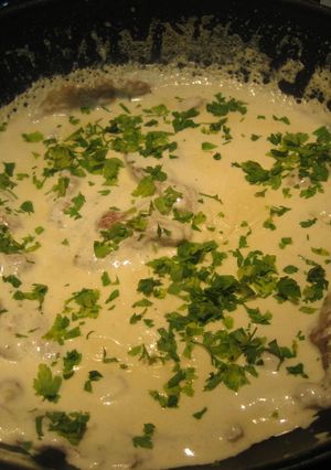 Una foto de Carne con leche