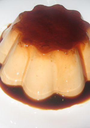 Una foto de Flan de chocolate de almendra