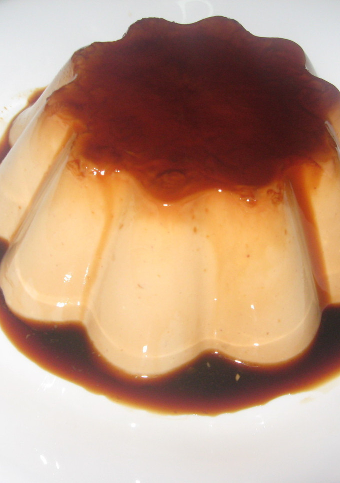 Una foto de Flan de chocolate de almendra