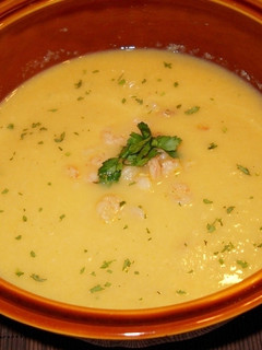 Una foto de Sopa fría de gambas